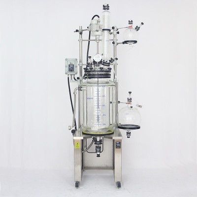 Lab vacuum double layer 100 liter glass reactor